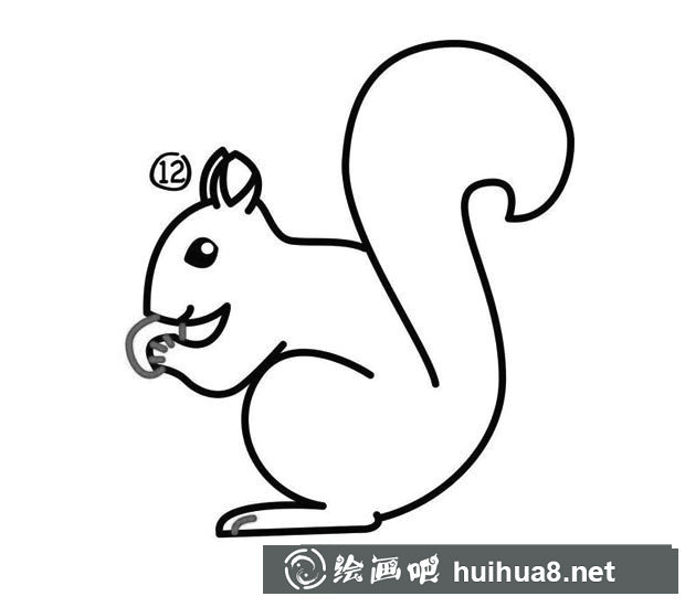 開心的小松鼠簡筆畫圖片