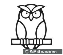 樹(shù)枝貓頭鷹簡(jiǎn)筆畫(huà)