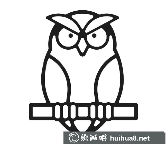 樹(shù)枝上的貓頭鷹簡(jiǎn)筆畫(huà) 貓頭鷹站在樹(shù)上簡(jiǎn)筆畫(huà)