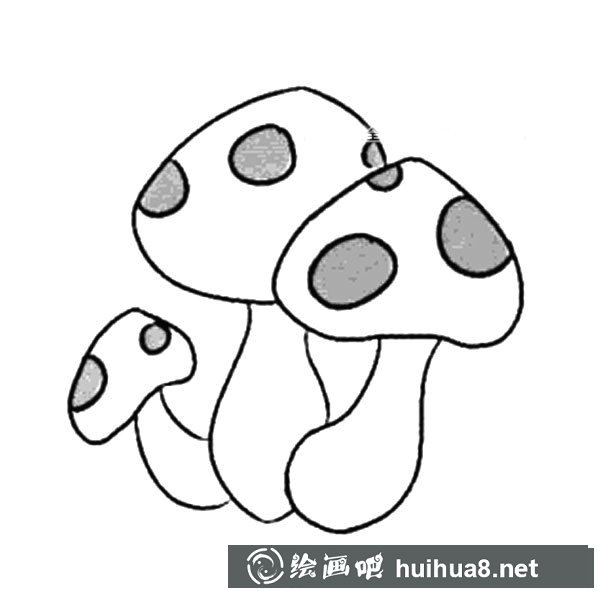 可愛蘑菇簡筆畫圖片