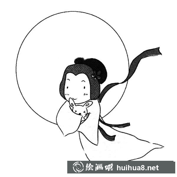 嫦娥奔月簡(jiǎn)筆畫