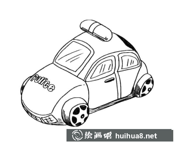 警車(chē)簡(jiǎn)筆畫(huà)