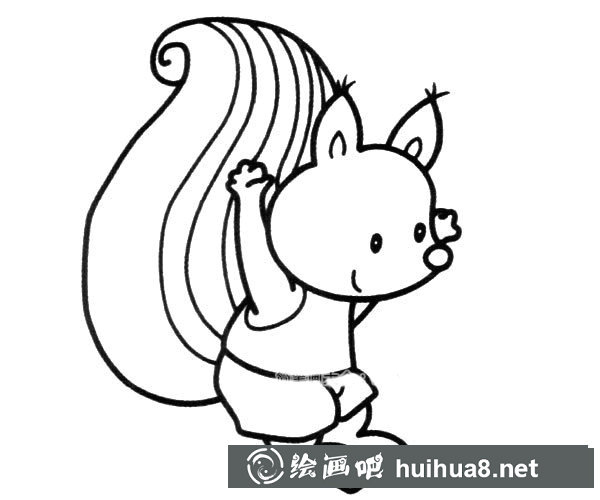 開(kāi)心的松鼠 卡通松鼠簡(jiǎn)筆畫(huà)圖片