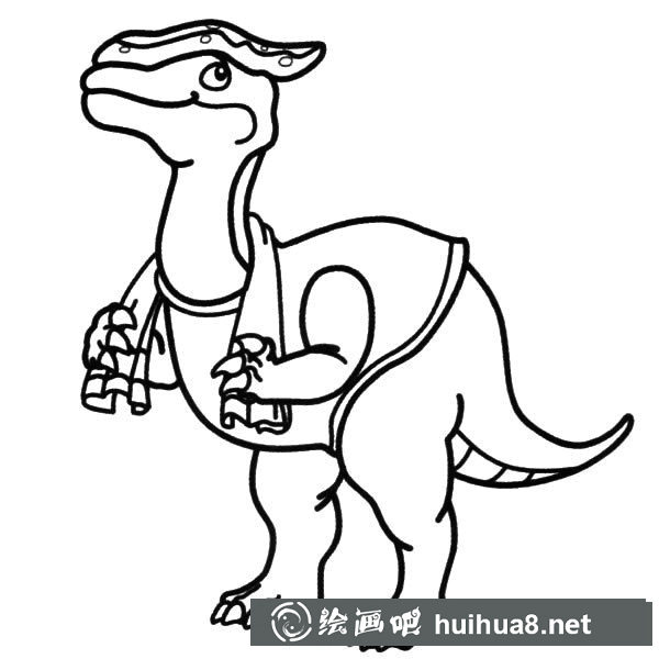 卡通副櫛龍簡(jiǎn)筆畫圖片