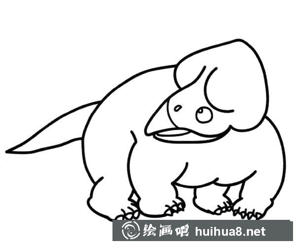 恐龍簡筆畫 簡單的三角龍簡筆畫圖片