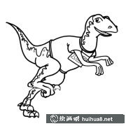 卡通始盜龍賽跑簡(jiǎn)筆畫(huà)