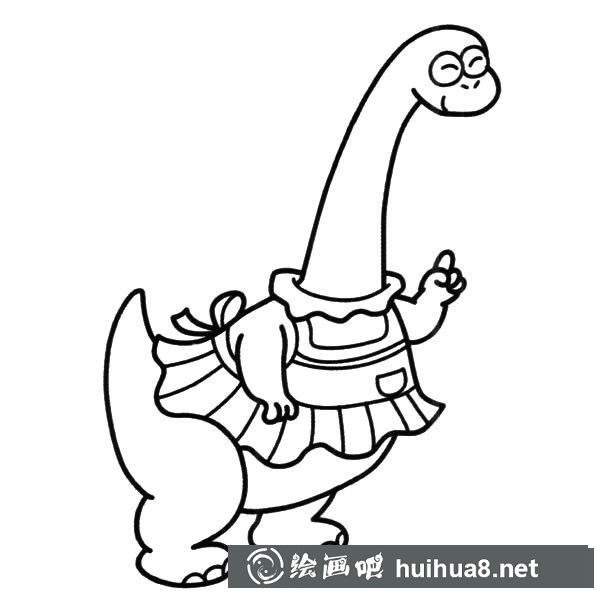 恐龍簡(jiǎn)筆畫(huà) 卡通腕龍的簡(jiǎn)單畫(huà)法