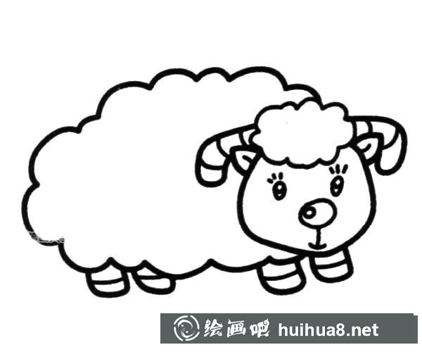 綿羊簡筆畫 可愛的小綿羊簡單畫法