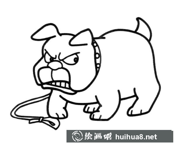 兇狠的惡狗簡筆畫圖片