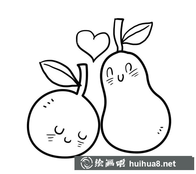 卡通梨子簡筆畫
