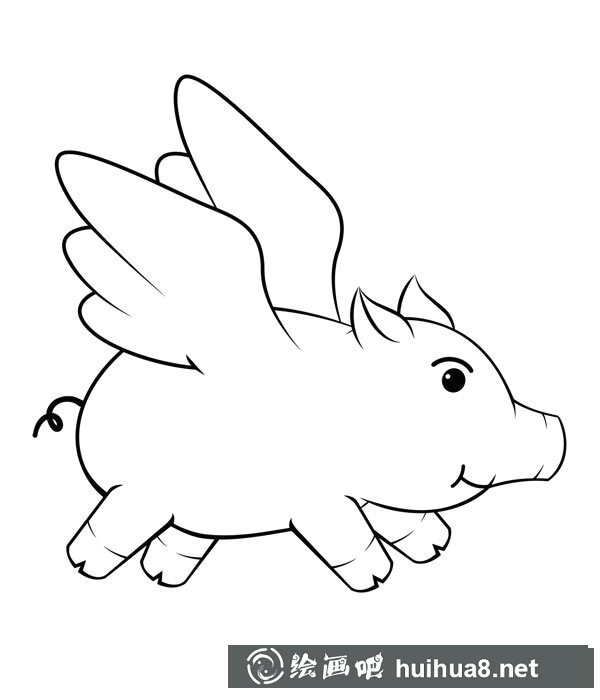 小飛豬簡(jiǎn)筆畫(huà)圖片