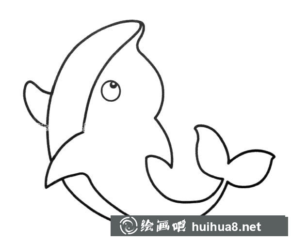 可愛(ài)的小海豚簡(jiǎn)筆畫圖片