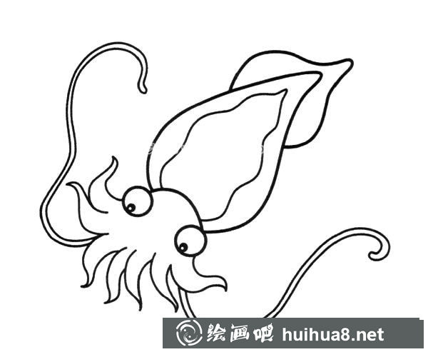簡筆畫圖片章魚的簡單畫法