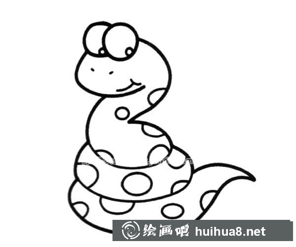 可愛小蛇卡通簡筆畫圖片