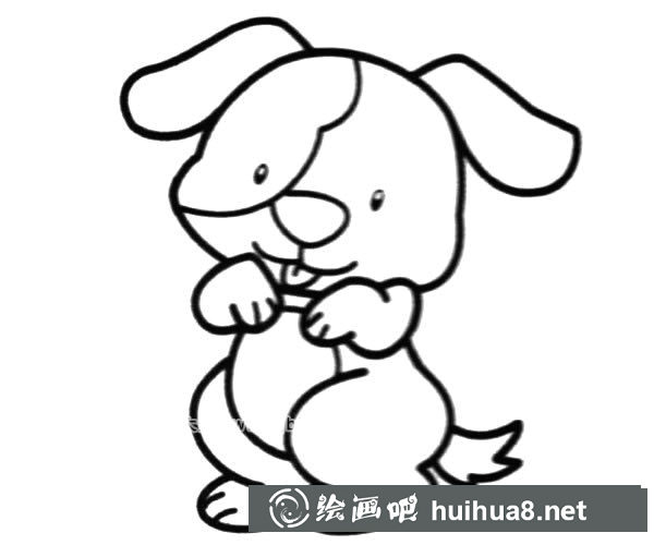 害羞的小狗簡筆畫