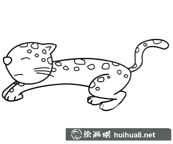 可愛的小花豹簡筆畫