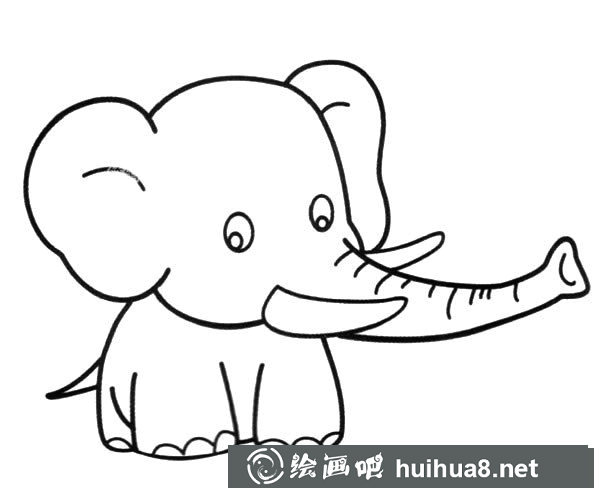 可愛的小象簡(jiǎn)筆畫圖片