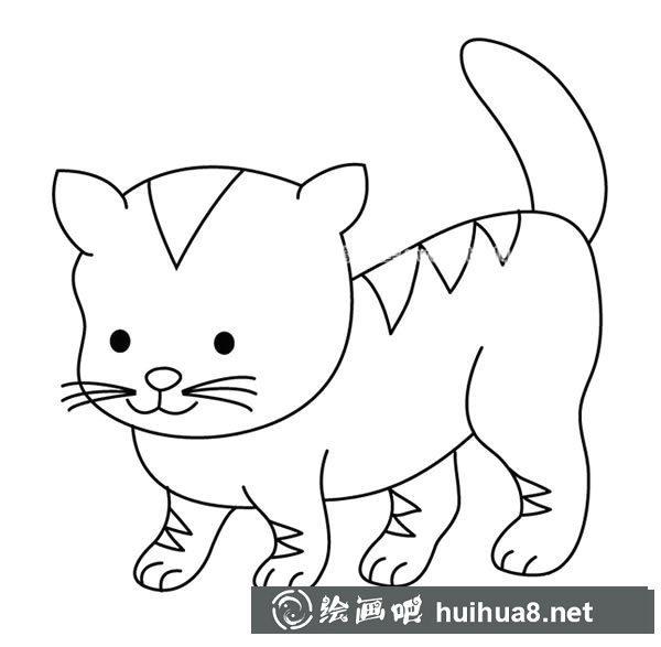 可愛的小花貓簡筆畫圖片