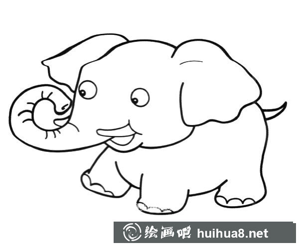 調(diào)皮的小象簡(jiǎn)筆畫(huà)圖片