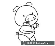 卡通小豬學(xué)走路簡(jiǎn)筆畫教程