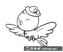卡通小鳥快樂簡筆畫