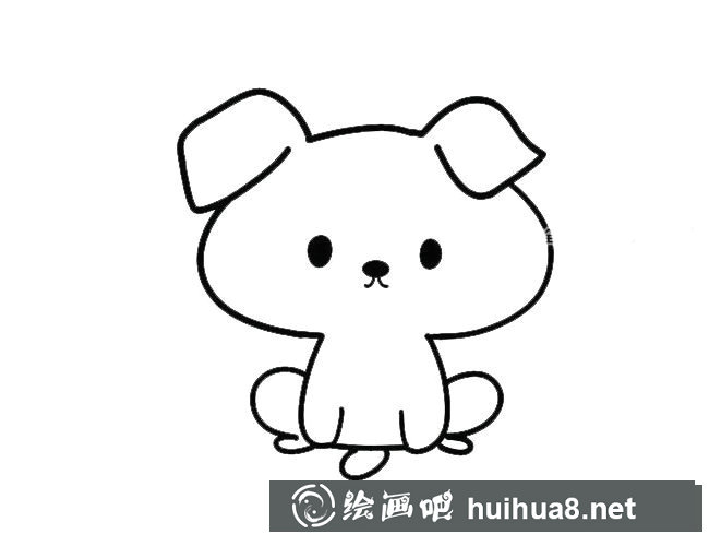 卡通小狗簡筆畫圖片大全_卡通狗簡單畫法