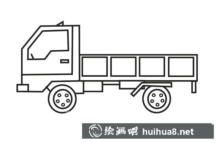 貨運卡車簡筆畫圖片