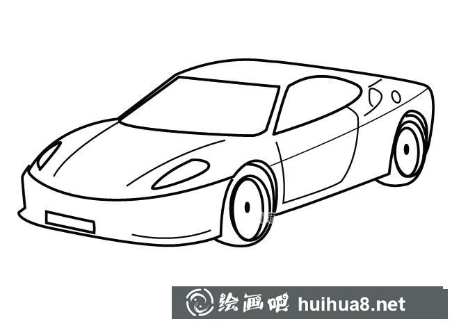 帥氣的跑車簡筆畫圖片