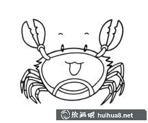 卡通螃蟹開心簡筆畫分享