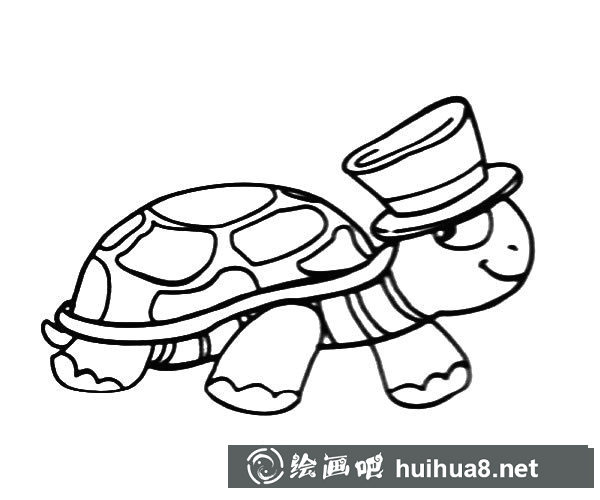 帥氣的烏龜先生簡筆畫圖片_卡通烏龜?shù)暮唵萎嫹? style=