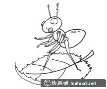 樹葉船螞蟻簡筆畫