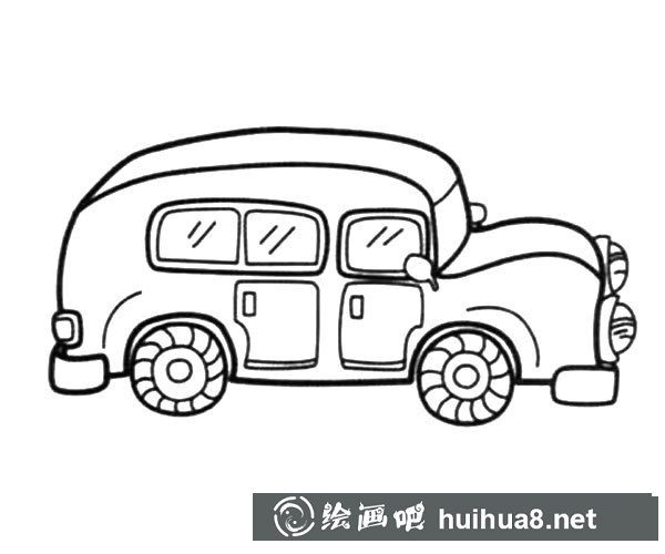 漂亮的復(fù)古老爺車簡(jiǎn)筆畫圖片_老爺車的簡(jiǎn)單畫法