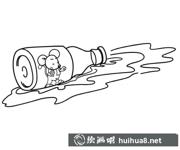 掉到瓶子里的小老鼠簡(jiǎn)筆畫