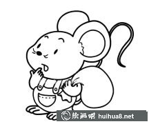 卡通老鼠背包簡(jiǎn)筆畫(huà)