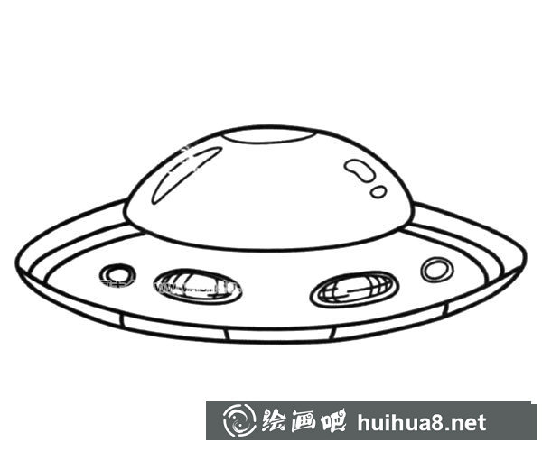 漂亮的飛碟簡筆畫圖片