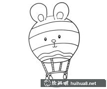 小兔子熱氣球簡筆畫圖賞