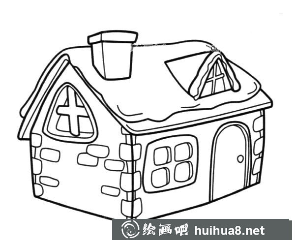 石頭房子簡筆畫圖片_石頭房子的簡單畫法