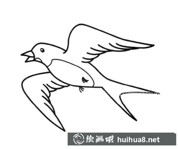 飛翔的燕子簡筆畫圖片_燕子的簡單畫法