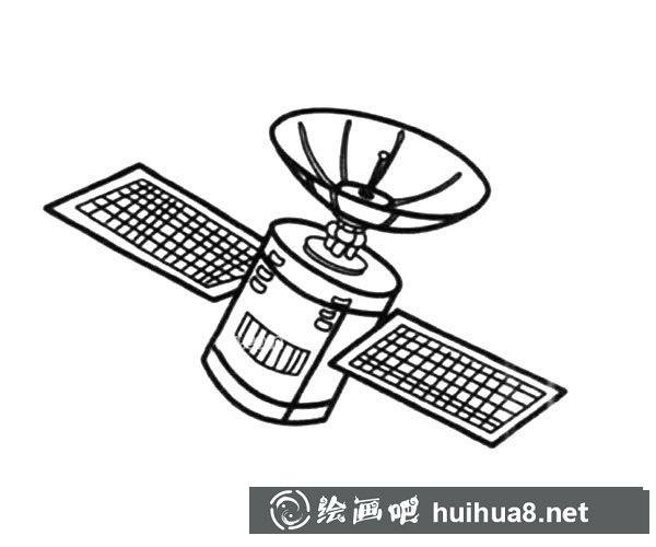 通訊工具衛(wèi)星的簡筆畫圖片_衛(wèi)星怎么畫
