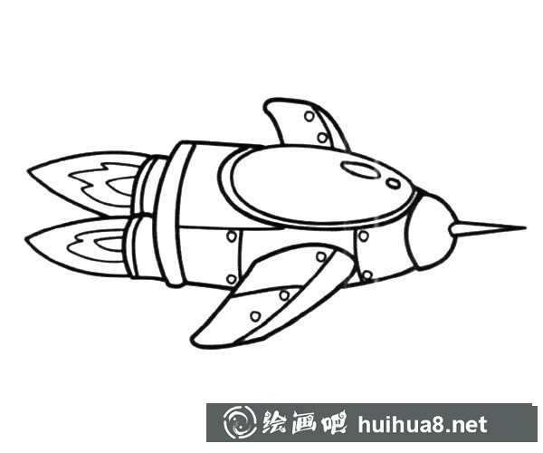 飛行的火箭簡(jiǎn)筆畫圖片