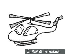 線描直升機(jī)簡筆畫風(fēng)采