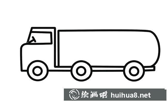 彩色的油罐車簡筆畫圖片 油罐車的簡單畫法