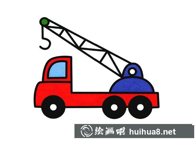 帶顏色的吊車簡筆畫圖片 吊車的簡單畫法