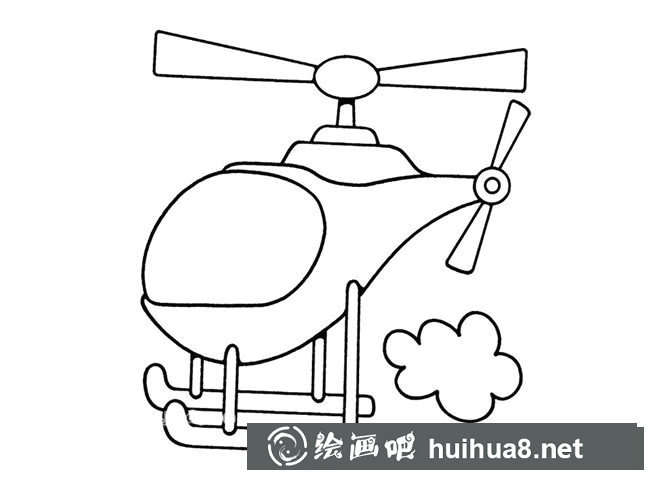 直升機的簡單畫法 卡通直升機簡筆畫