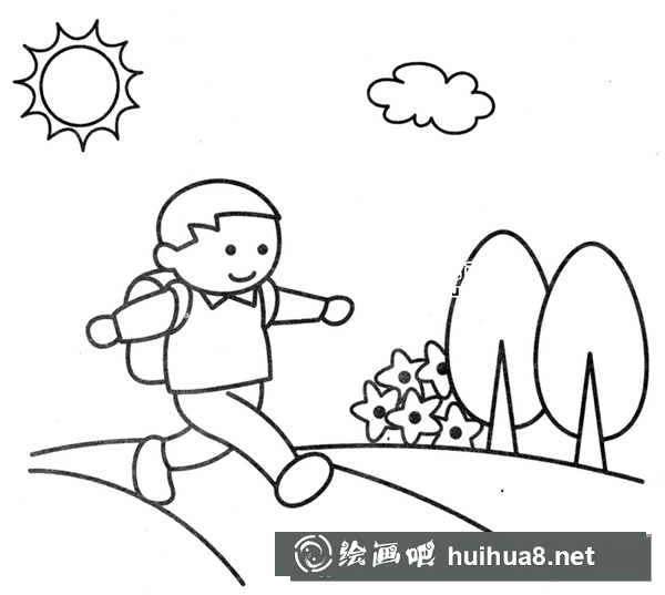 快樂上學簡筆畫