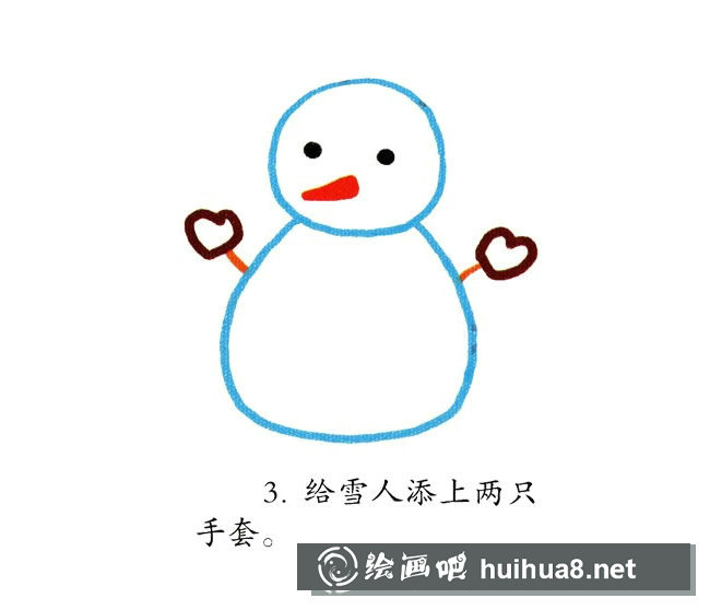 雪人圖片簡筆畫彩色