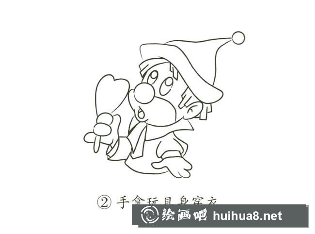 小丑簡筆畫圖片