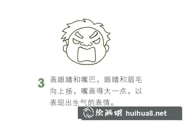 憤怒的老爺爺簡筆畫圖片