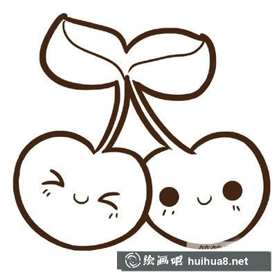 可愛卡通櫻桃簡(jiǎn)筆畫圖片