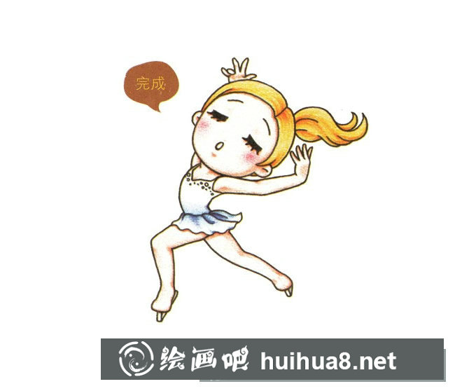 花樣滑冰運動員簡筆畫圖片